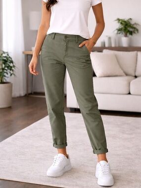 GAP Olive Green Cropped Chino Pants
